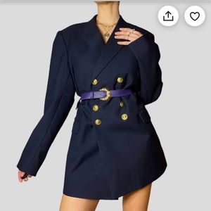 Vintage U. S. Navy Dress Uniform Double Breasted Wool Jacket, Large/X-Large